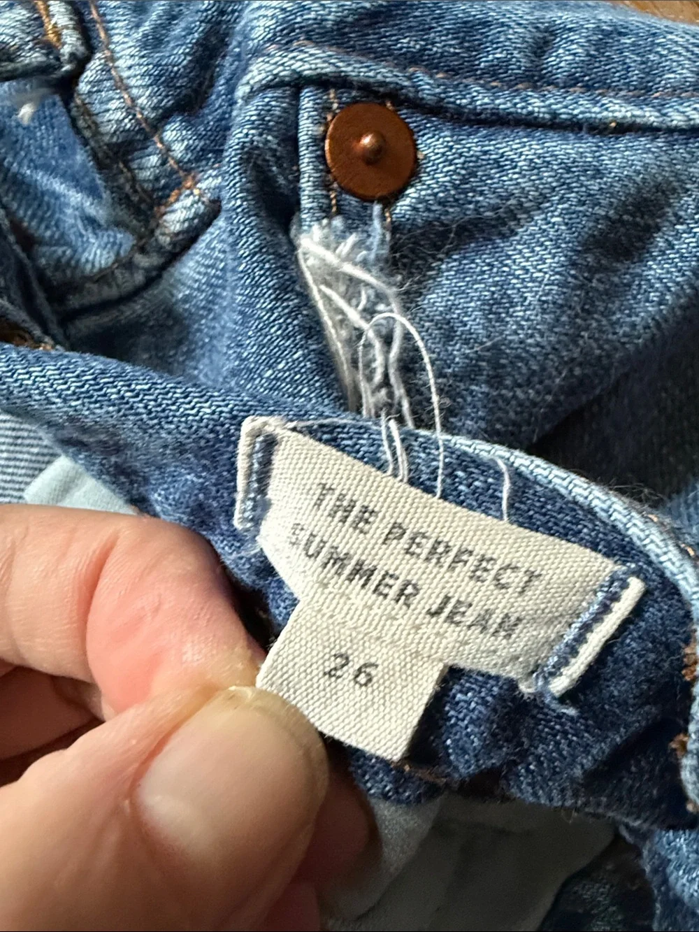 Madewell Blue Distressed Straight Leg Jeans